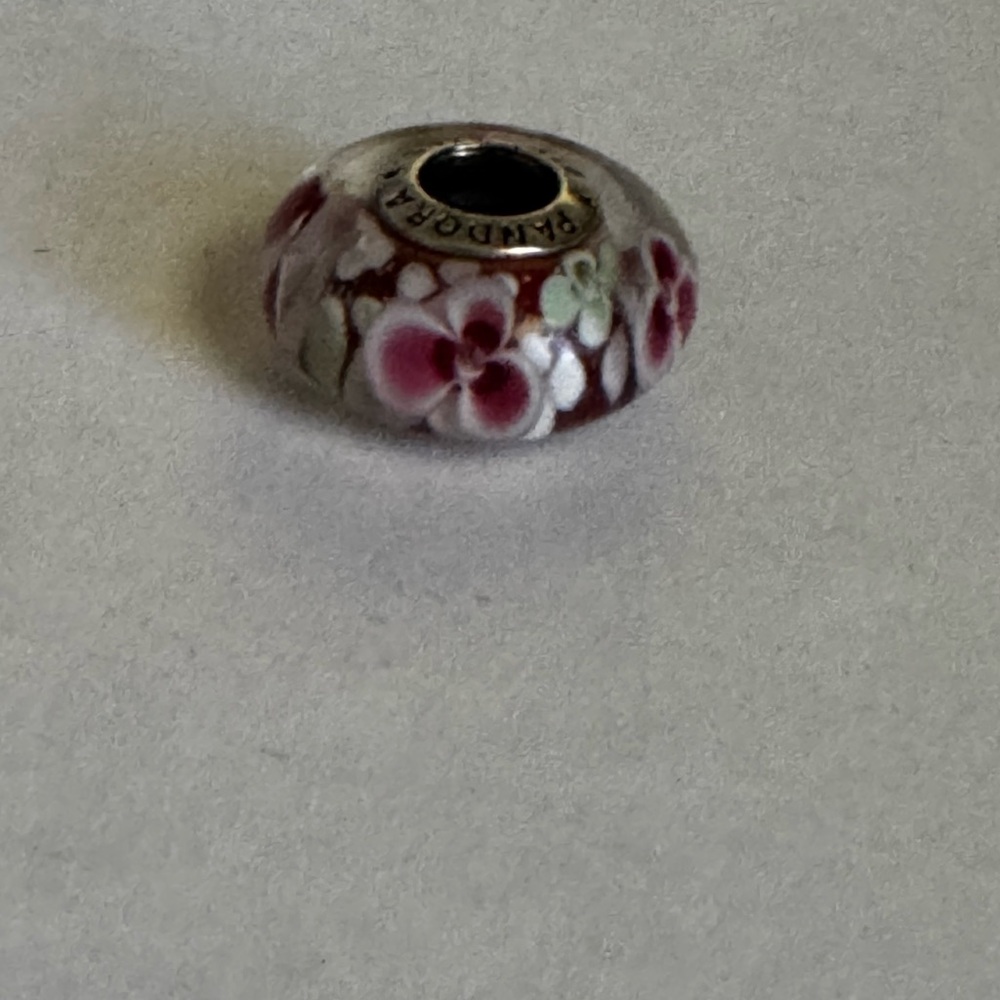 Pandora Pink and Red Floral Charm